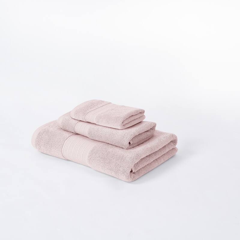 Modern Threads 6-Piece Jacquard Border Towel Set Allie - 100% Cotton, Bath, Hand & Washcloths - Elegant Floral Border