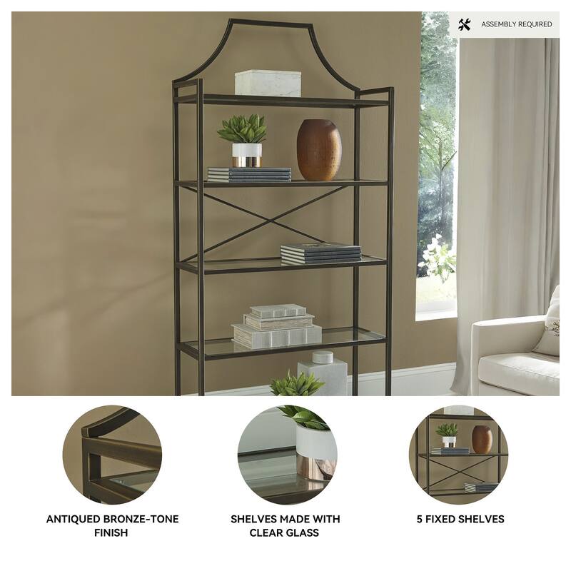 Signature Design by Ashley Bernonly Brown 72" Bookcase - 36" W x 12" D x 71.88" H