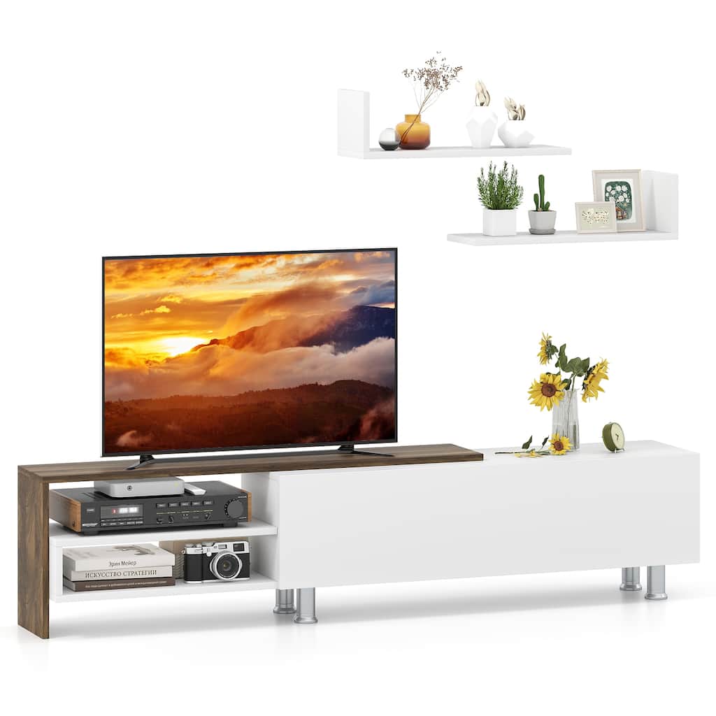 Gymax TV Stand Modern Entertainment Center TV Cabinet for TVs up to 80