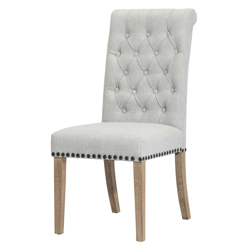 The Gray Barn Abbotsbury High Back Linen Grey Dining Chairs