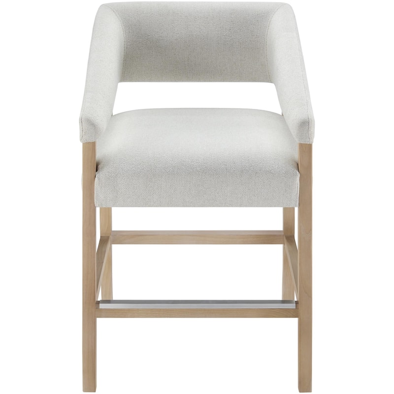 Grace Modern Minimalist Cream Upholstered Counter and Bar Stool