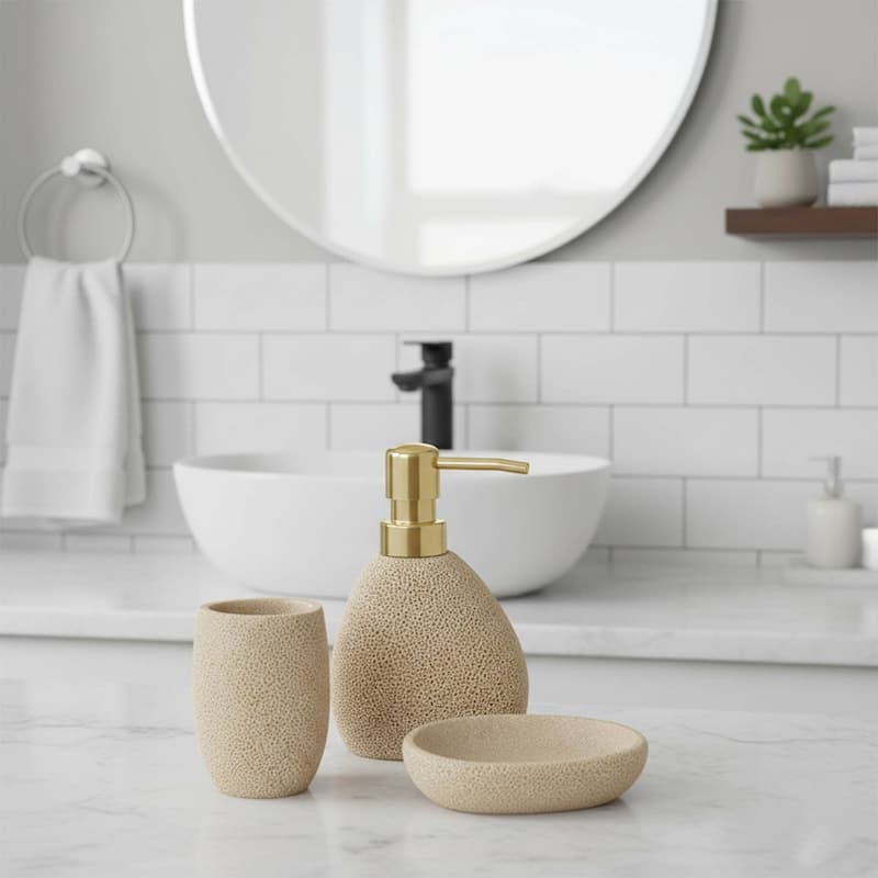 Stylish Sea Sponge Inspired Bathroom Accessory Set