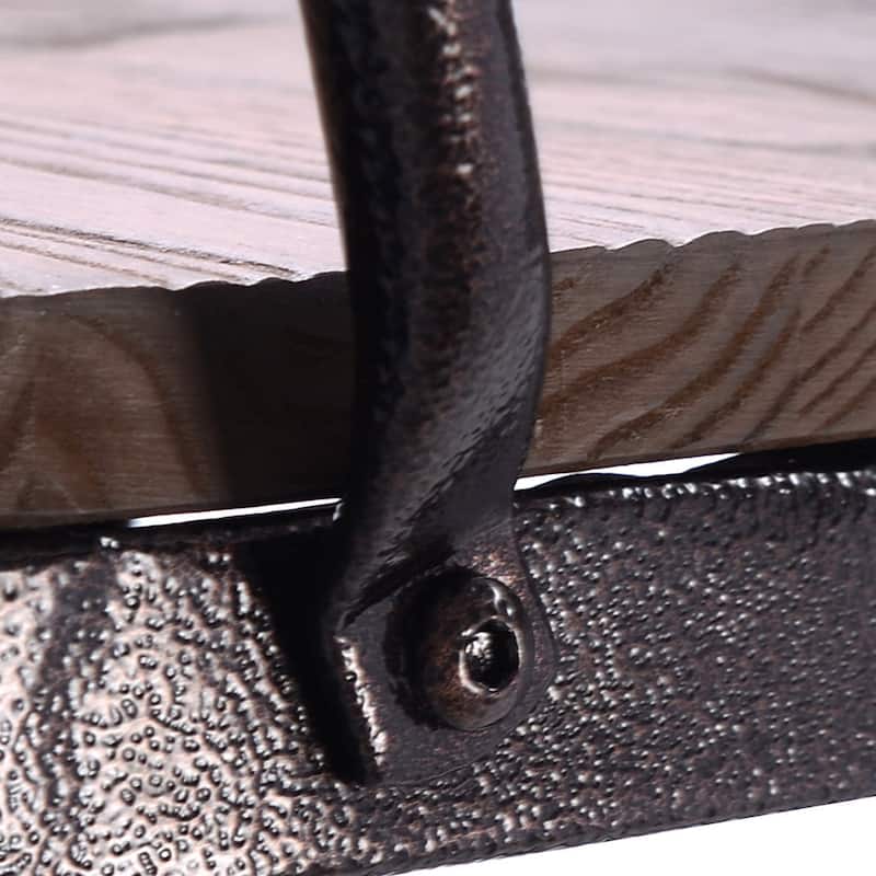 Goplus Copper Set of 4 Metal Wood Counter Stool Dining Kitchen Bar - See Details