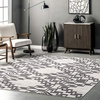 Nuloom Tashia SpinClean Modern Geometric Machine Washable Area Rug