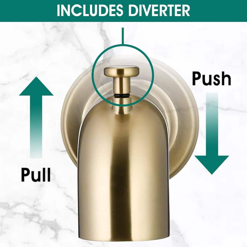 6.22 in. Slip-On Tub Spout/Bathtub Faucet with Diverter 1/2 Inch Slip Fit Connection