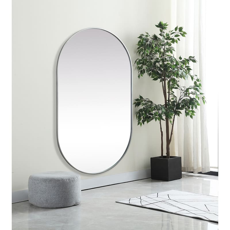 Indigo Home Metal Frame Oval Mirror 36x60 Inch