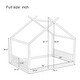 preview thumbnail 11 of 18, Montessori House-shape Bed Frame for Kids Toddler Floor Bed with Fence Headboard Footboard, Low Wooden Tent Bed Without Slats