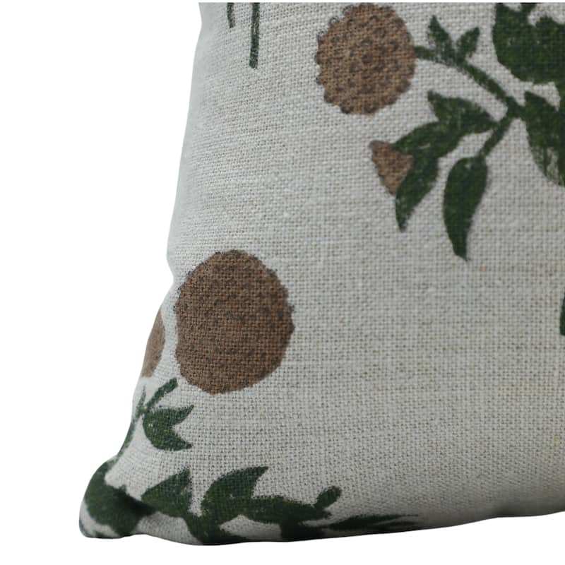 Fabdivine Linen Boho Block print pillow Cover