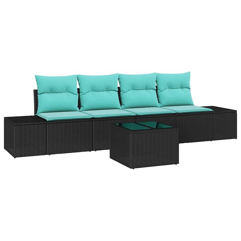 vidaXL 5 Piece Garden Sofa Set with Cushions - 115.7×24.4×27.2