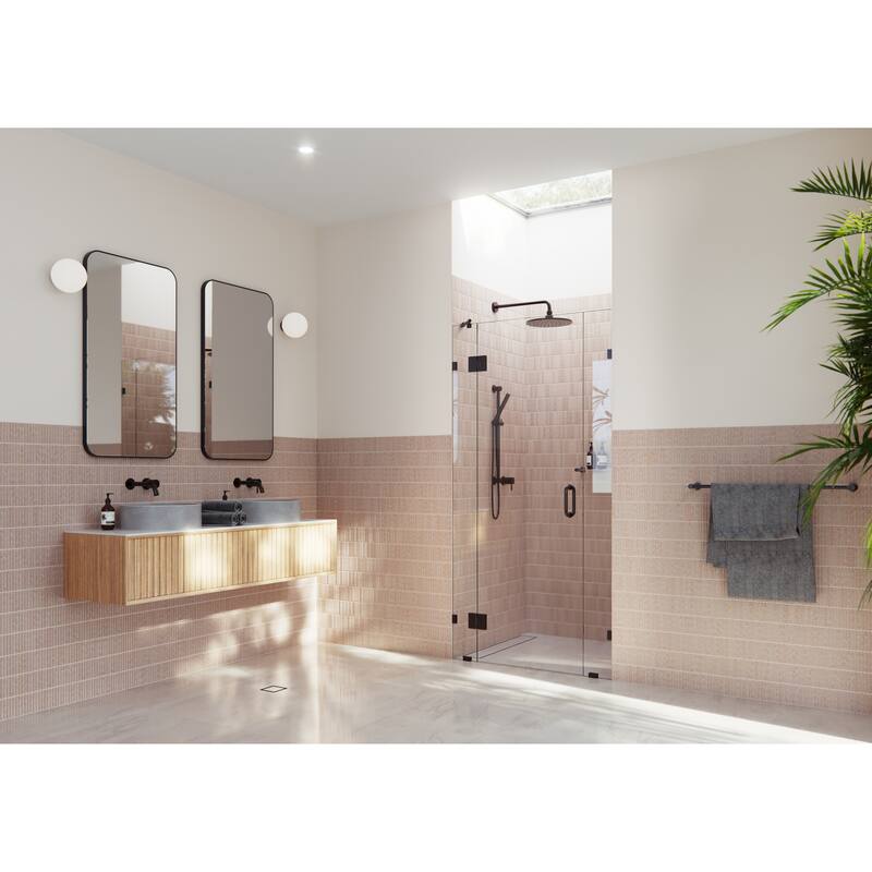 Glass Warehouse 39 in. W x 78 in. H Glass Hinged Pivot Frameless 3 Panel Inline Shower Door in