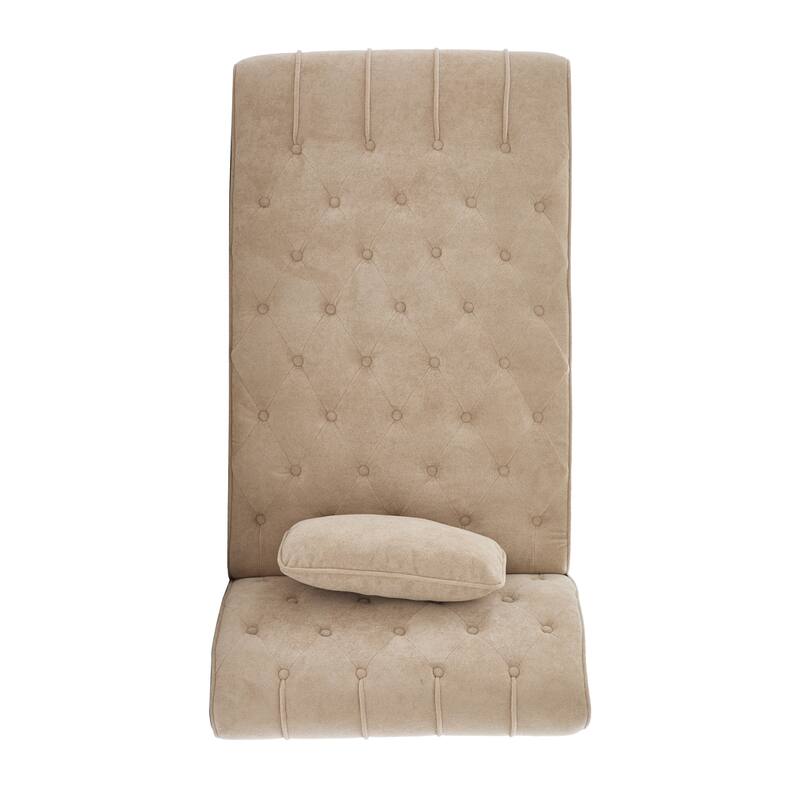 Christopher Knight Home - Classic Indoor Velvet Upholstered Button-Tufted Chaise Lounge Chair with Solid Wood Legs - 54.5"L