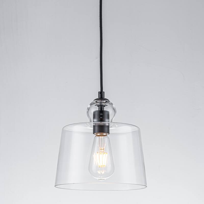 8.7" 1-Light Modern Mini Chrome/Gold/Matte Black Clear Glass Pendant Light for Kitchen Island Dining Room