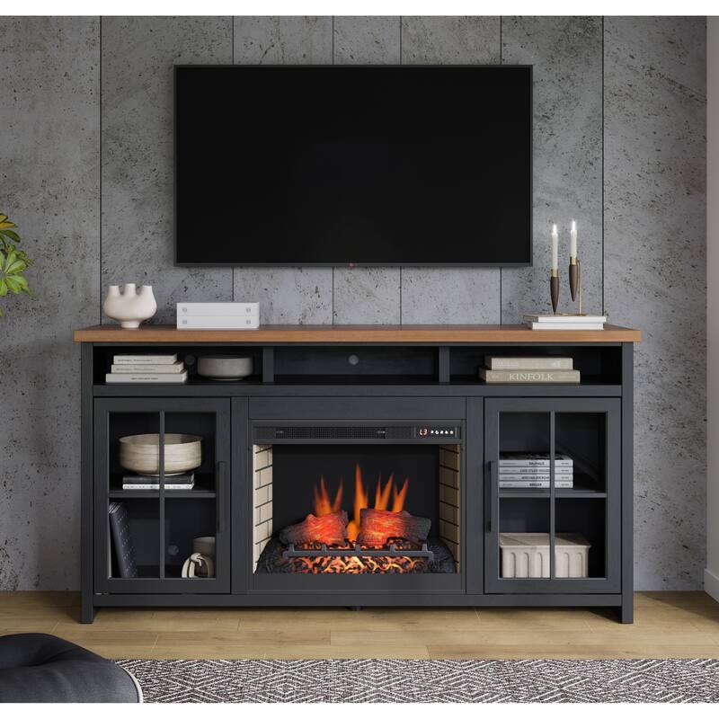 Bridgevine Home 74 inch Fireplace TV Stand Console for TVs up to 85 inches