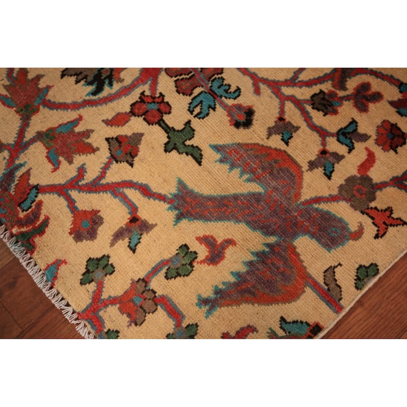 All-Over Animals Design Kazak Oriental Rug Hand-Knotted Wool Carpet - 2'0" x 3'0"