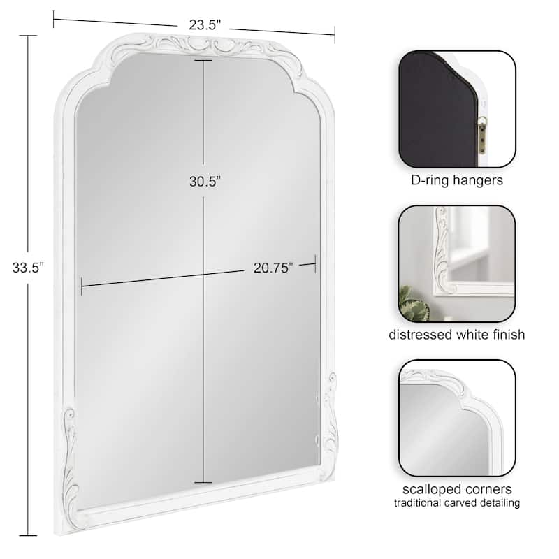Kate and Laurel Fraimont Scallop Wall Mirror - 24x34