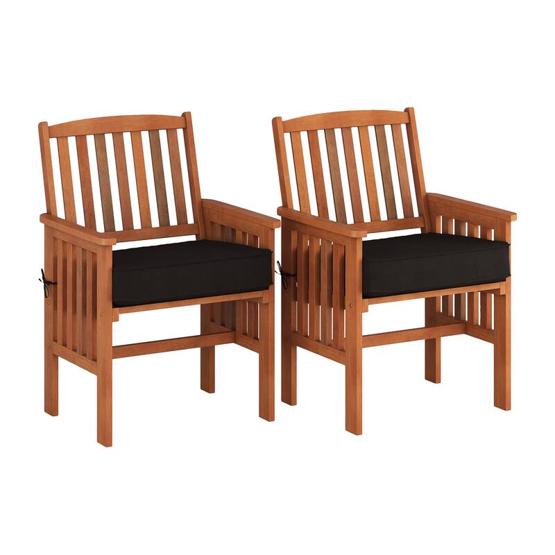 CorLiving Miramar Natural Hardwood Outdoor Patio Set, 4pc