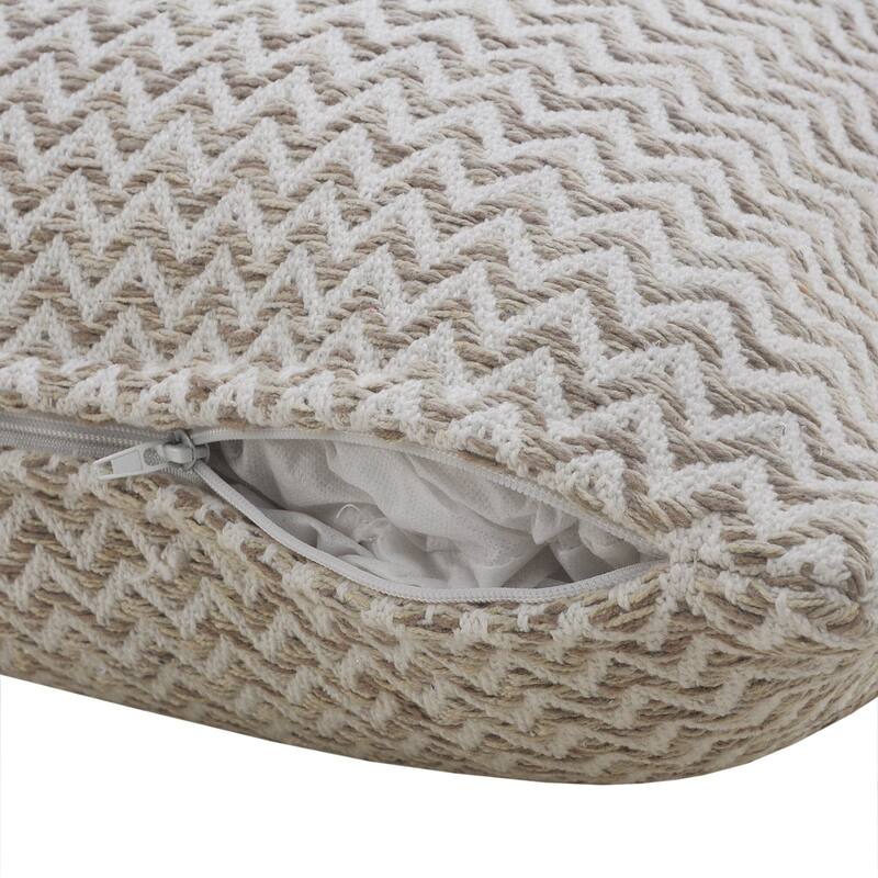 Sevita Beige and White Chevron Throw Pillow