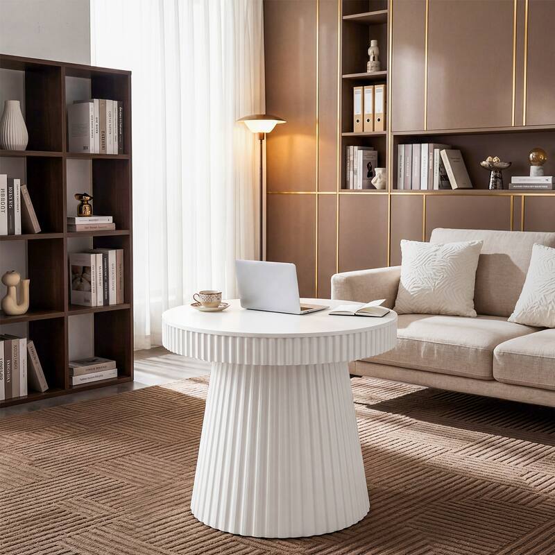 31.5" Round Conference Table, Modern Small Meeting Table, Discussion Office Table for Home Office, Breakroom, Negotiation