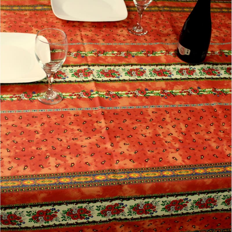 Wipeable Spill Resistant Provencal Cotton Cannes Collection Tablecloth