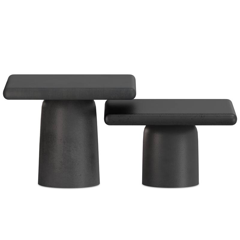 Simpli Home Zachary 21" Wide Contemporary Cast Aluminum Coffee Table 2 Piece Set in Multi Fully Assembled - 21 inch Wide