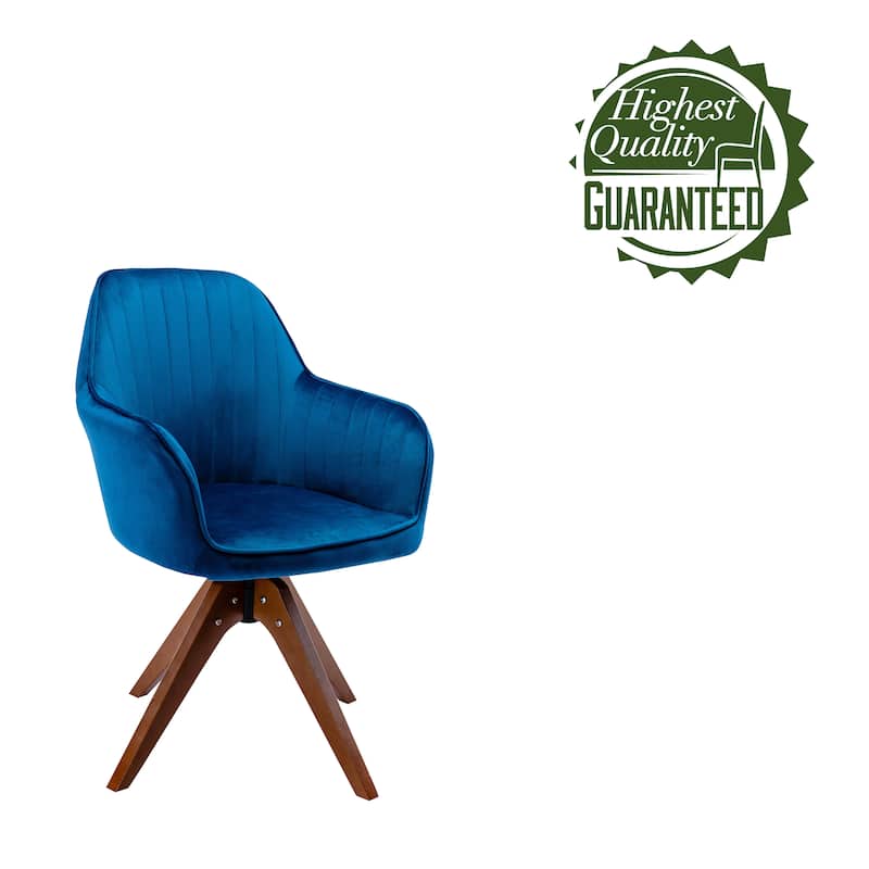 Porthos Home Oana Velvet/ Beechwood Swivel Dining Chair