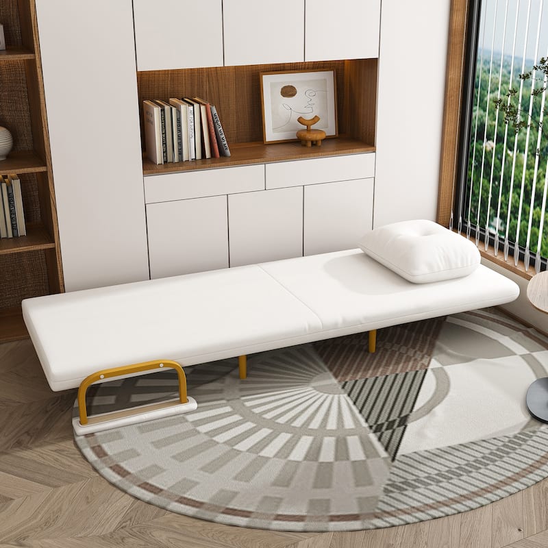 Folding Chair Bed, Convertible Sleeper Sofa 5 in 1 Folding Bed with 5-Position Adjustable Backrest & Pillow, Floor Single Chairs