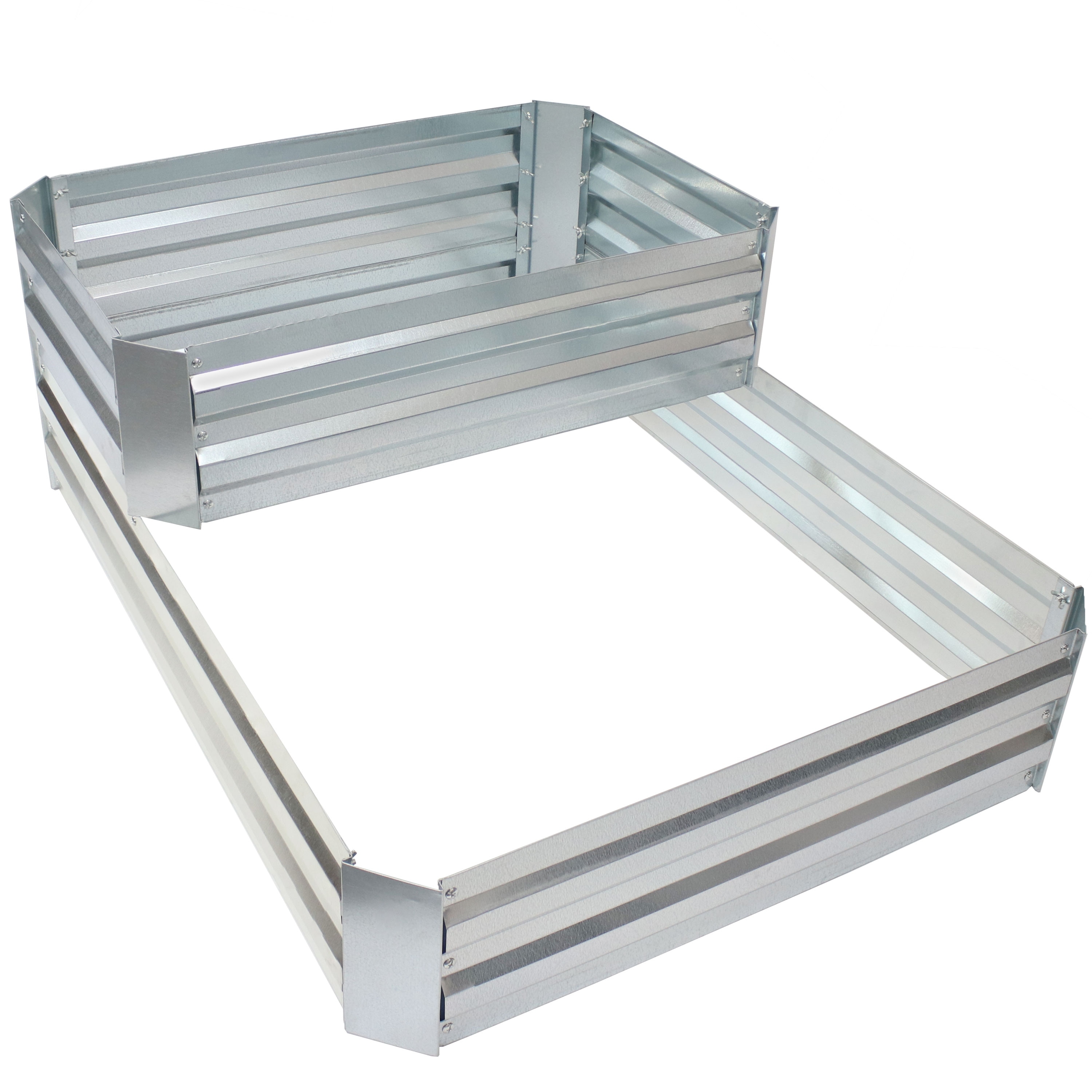 2-Tier Galvanized Raised Garden Bed - 17.5" H