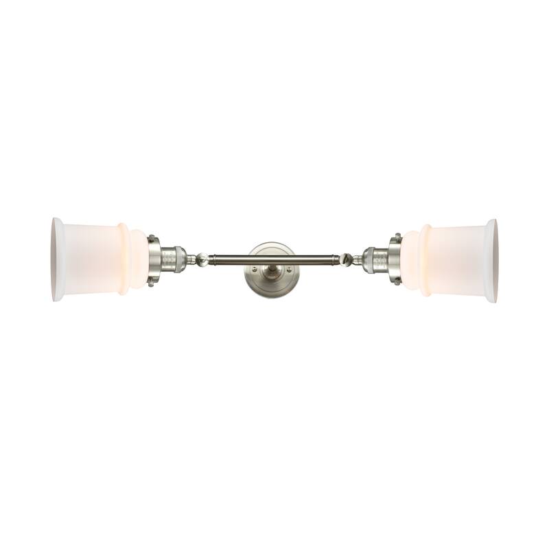 Innovations Lighting Canton 2 Light 25" Wide Bathroom Vanity Light - Brushed Satin Nickel / Matte White