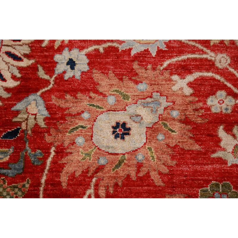 Vegetable Dye Floral Ziegler Oriental Area Rug Handmade Wool Carpet - 9'3"x 11'11"