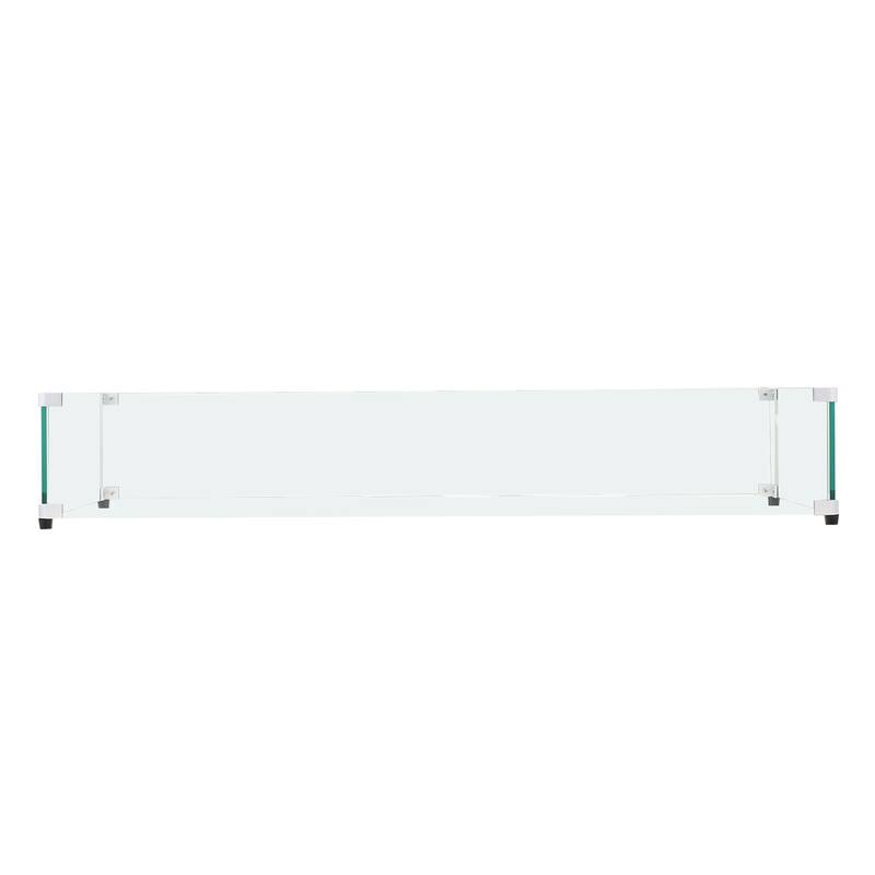 Tempered Glass Wind Guard for Rectangular Fire Pit Table