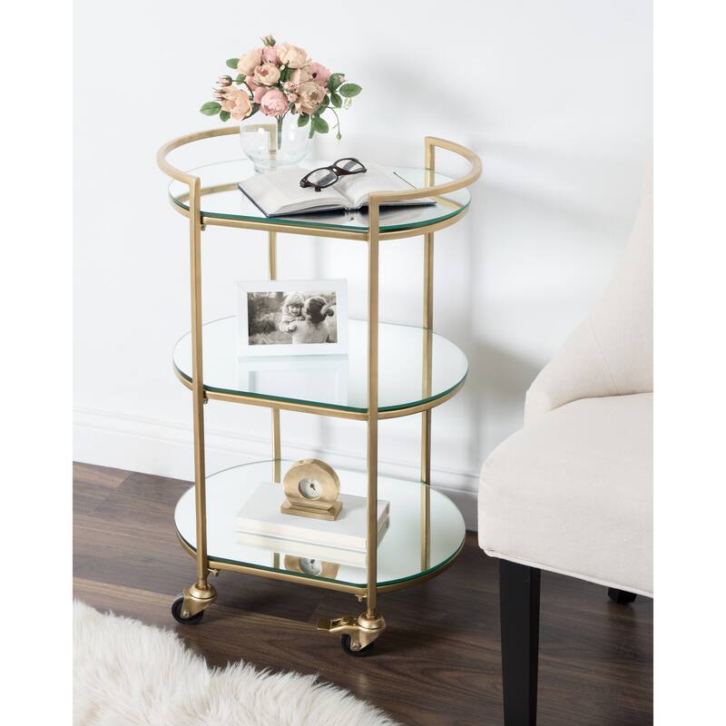 Kate and Laurel Vasseur Metal Bar Cart - 19x15x30