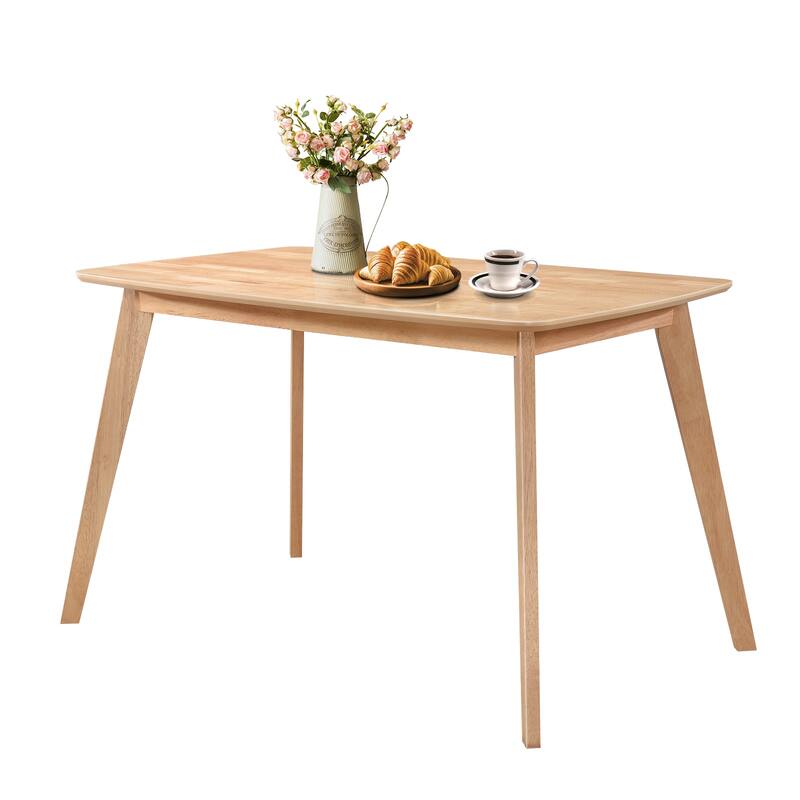 Modern Dining Table 48 Inch Kitchen Table with Solid Wood Leg Espresso/Oak