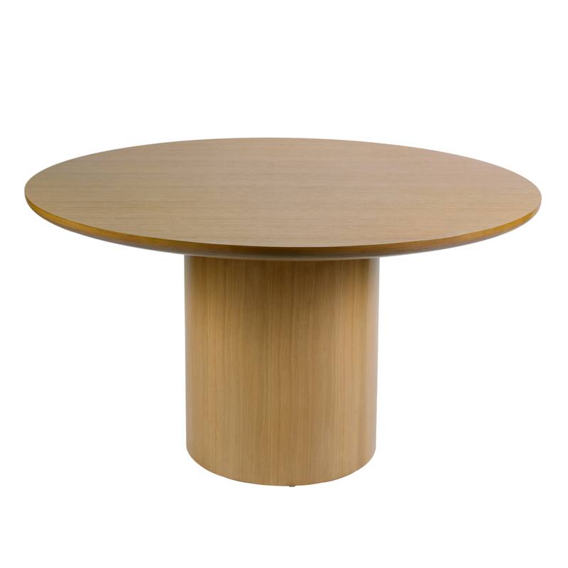 Coral 54 in. W Round Wood Pedestal Dining Table