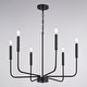 preview thumbnail 10 of 9, Beldon 6 Light Black Contemporary Chandelier Candelabra - 26-in W x 23.75-in H x 26-in D