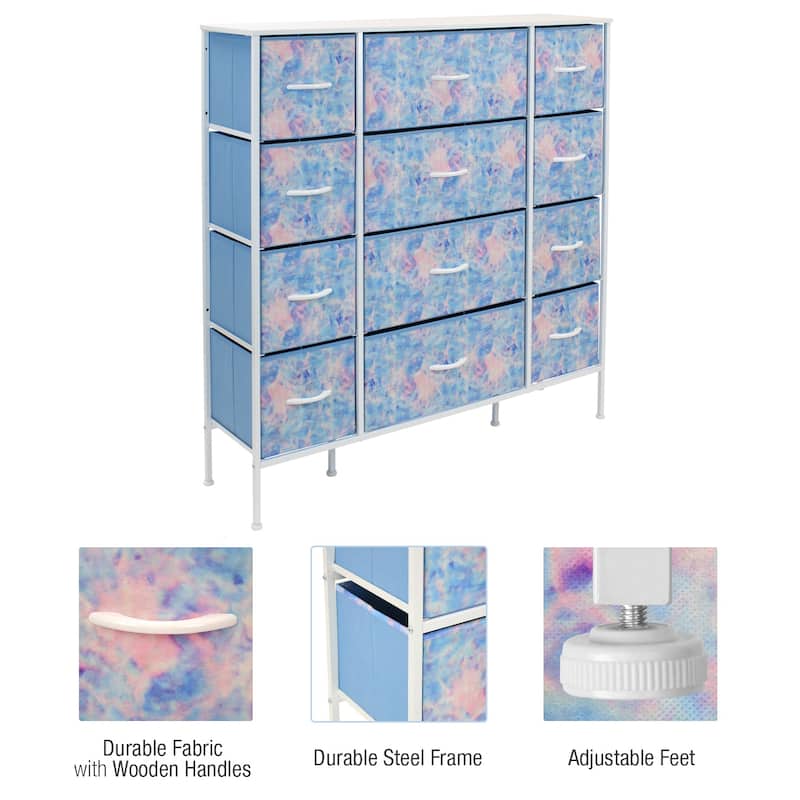 Dresser w/ 12 Drawers - Furniture Storage Chest Tower Unit for Bedroom