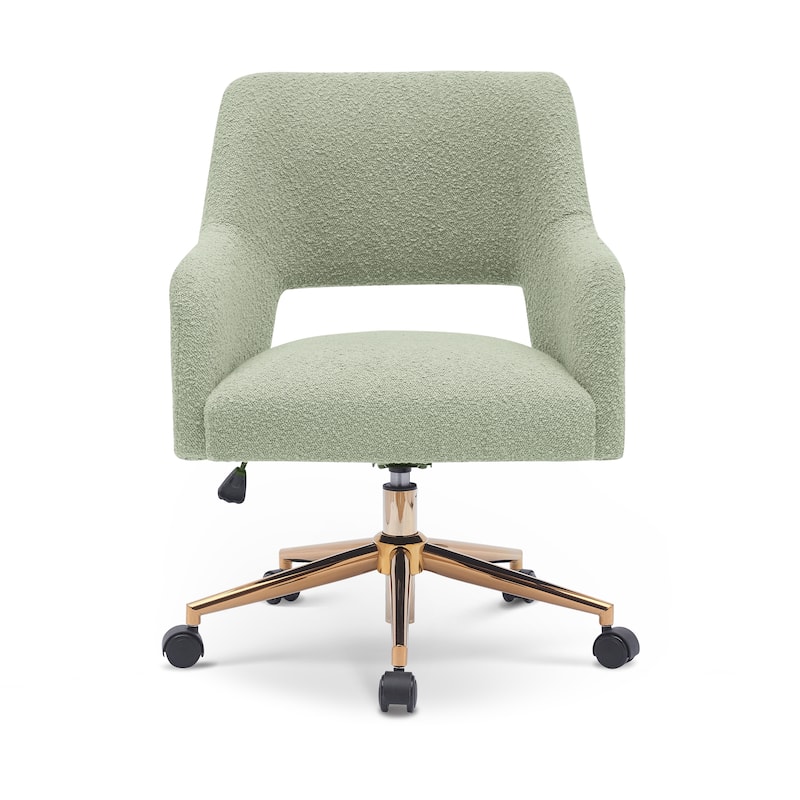 Boucle Upholstered Office/ Desk Chair - Swivel/ Adjustable Height