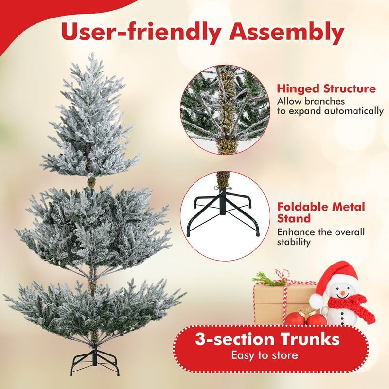 Gymax Pre-Lit Artificial Christmas Tree w/ 1074 Branch Tips 450 White - See Details