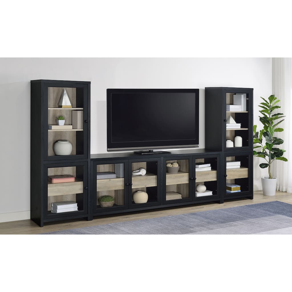 Denison 3-Piece Entertainment Center 79-Inch TV Stand Black
