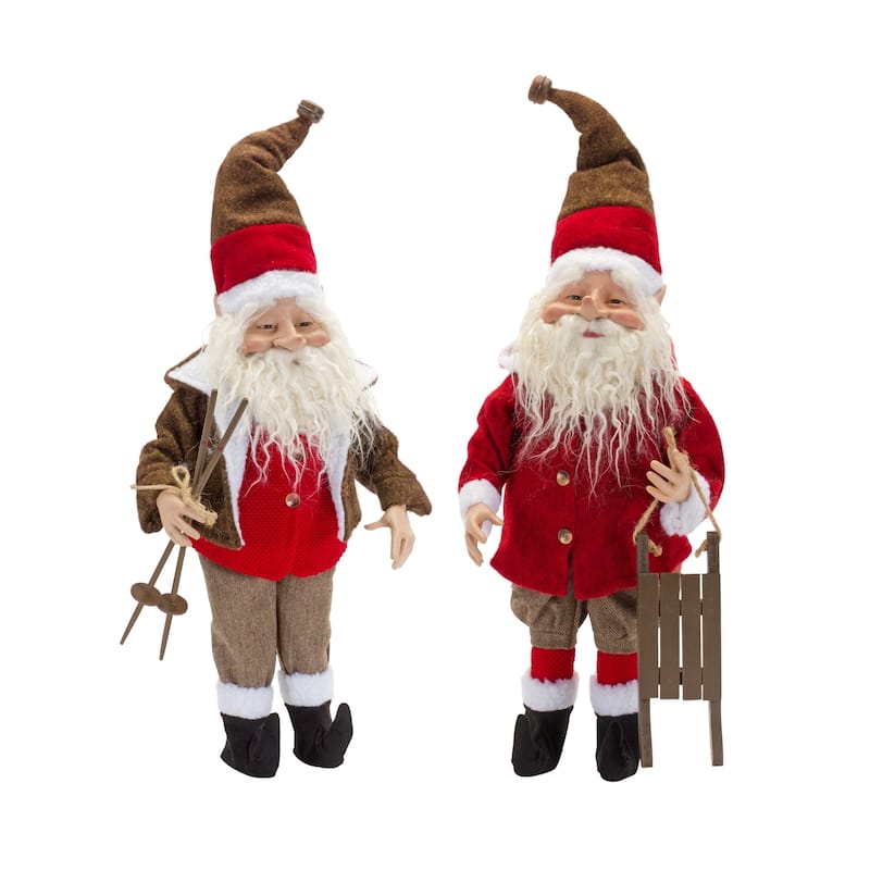Santa Figurine (Set of 2) - Brown