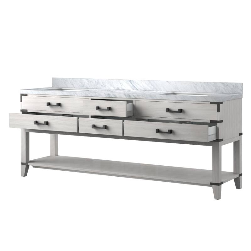 Norwalk Bath Vanity with Carrara Marble Top and Sink