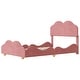 preview thumbnail 5 of 7, Dark Pink Full Size Velvet Upholstered Platform Bed, Cloud Shape Headboard,Footboard, Side board