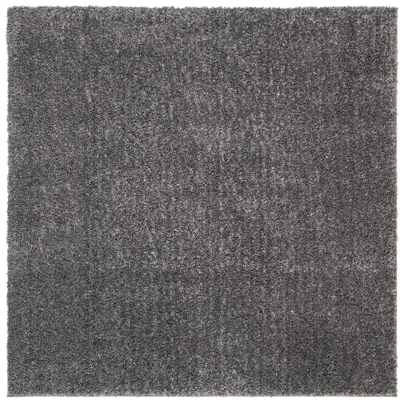 SAFAVIEH August Shag Solid 1.2-inch Thick Area Rug - 9' Square - Grey - Square