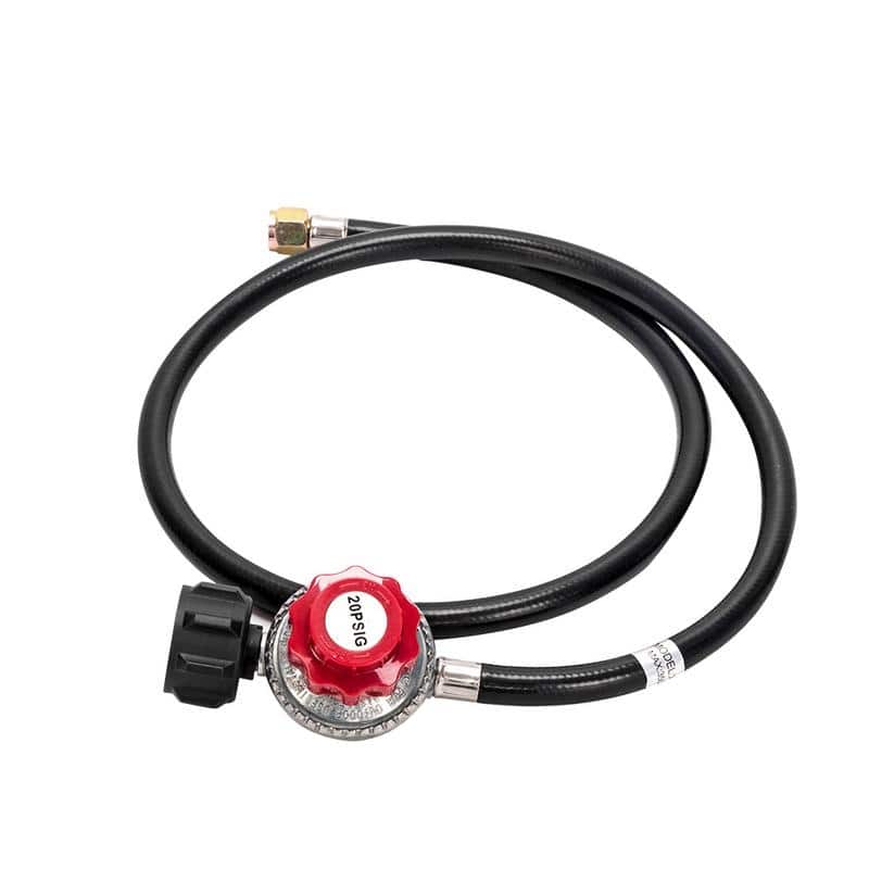 5.51" Head 75000-225000 BTU Outdoor Camp Stove Portable High Pressure Propane Gas Cooker/1.2M Leather Hose - Black