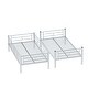 preview thumbnail 7 of 9, Grey+Silver Twin over Twin Size Metal Bunk Bed with Ladder and high Guardrail, Able to Split, Metal Bunk Bed, Storage Space