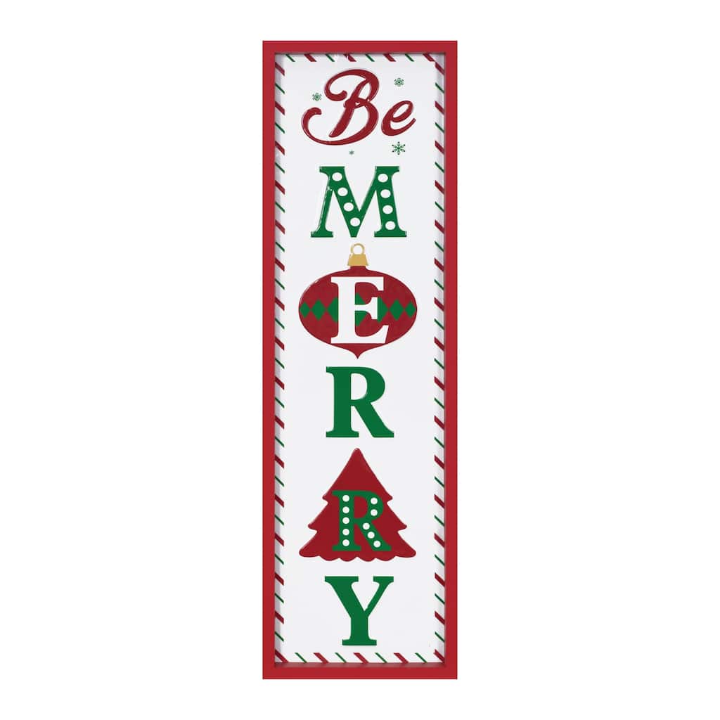 Metal Be Merry Sentiment Sign 30"H