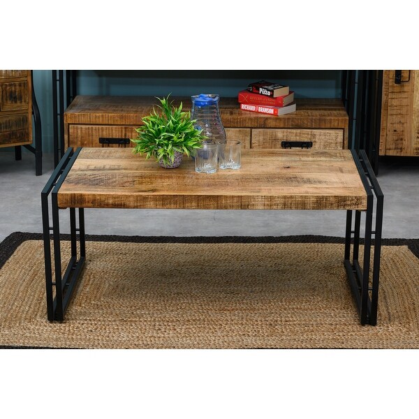 Expedition Solid Wood Metal Coffee Table On Sale Overstock 31796217