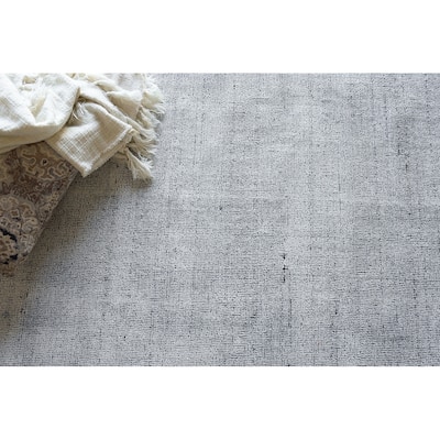 Exquisite Rugs Poliforma Handmade Handloomed Polyester Navy Area Rug