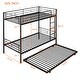 preview thumbnail 3 of 18, Twin-Over-Twin Metal Bunk Bed With Trundle,Can be Divided into two beds,No Box Spring needed,Ultimate Space Saver