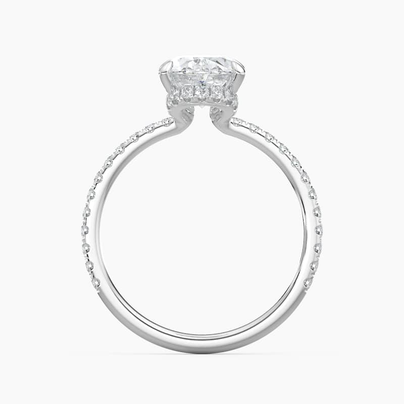 Auriya 14k Gold Oval Lab Grown Unique Loop Diamond Halo Engagement Ring 1.00 to 5.00 ct. tw. (F-G, VS)