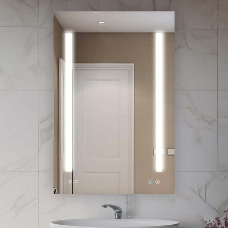 AQUADOM Signature Royale 24W LED Medicine Cabinet Defogger, 3X LED Vertically Adjustable Magnifying Mirror, Electrical Outlets